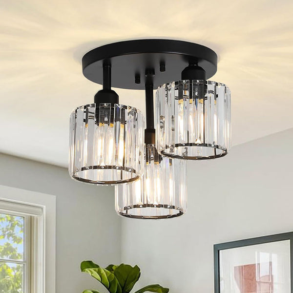 Modern Crystal Semi Flush Bedroom Ceiling Lights 1