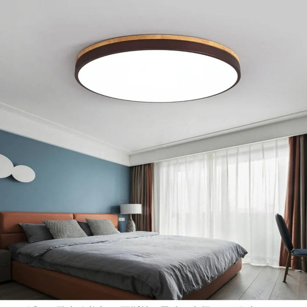 Ceiling Light Fixture | Nordic Minimalist Flush Mount Design with Natural Wood Accents 1