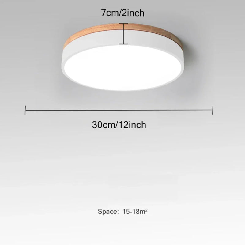 Variant image for Ceiling Light Fixture | Nordic Minimalist Flush Mount Design with Natural Wood Accents-19