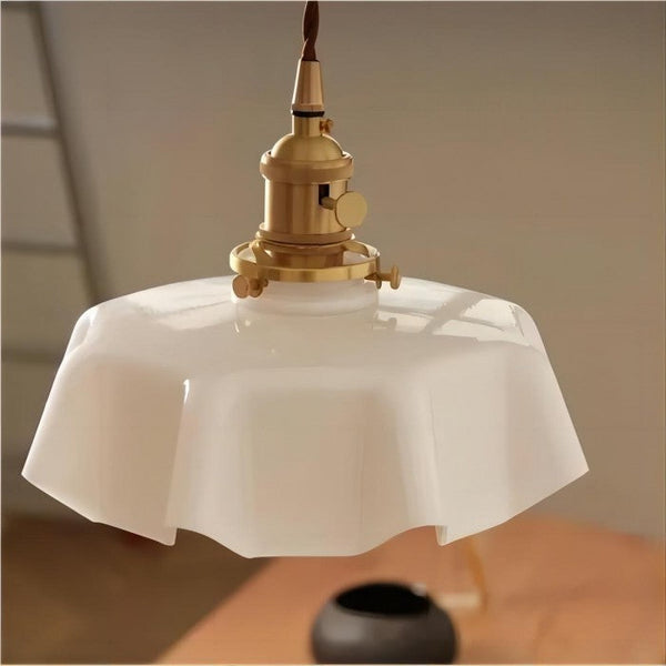 Retro Glass Flower Cream Hanging Lamp 0