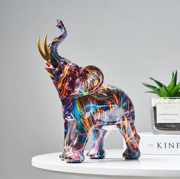 Elephant Statue | Colorful Decorative Home Accent-1