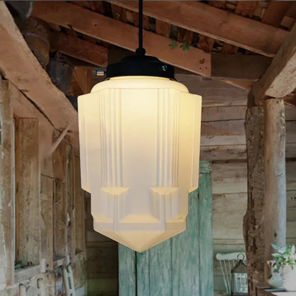 Frost jug: stylish pendant lamp with a geometric frosted glass shade 1