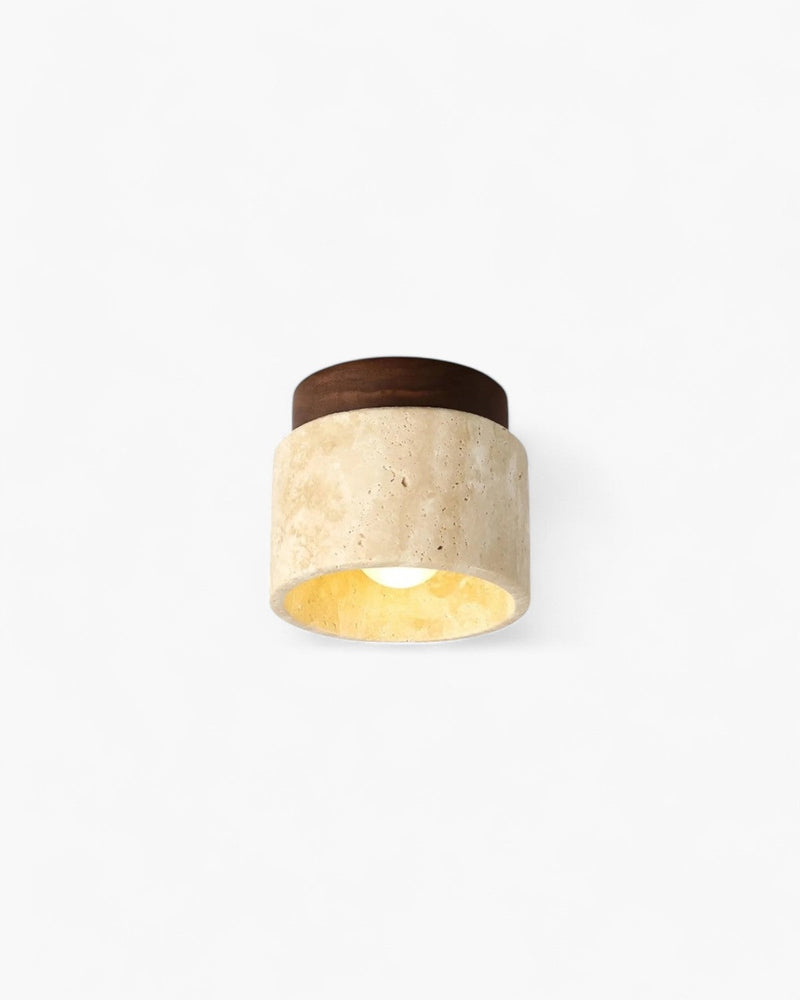 TerraLume | Natural Travertine Ceiling Lamp