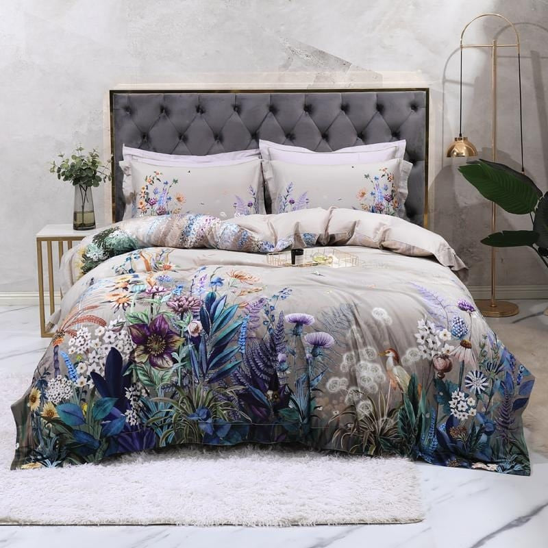 FloraLuxe | Egyptian Cotton Bed Linen Collection – 600 TC Botanical Elegance