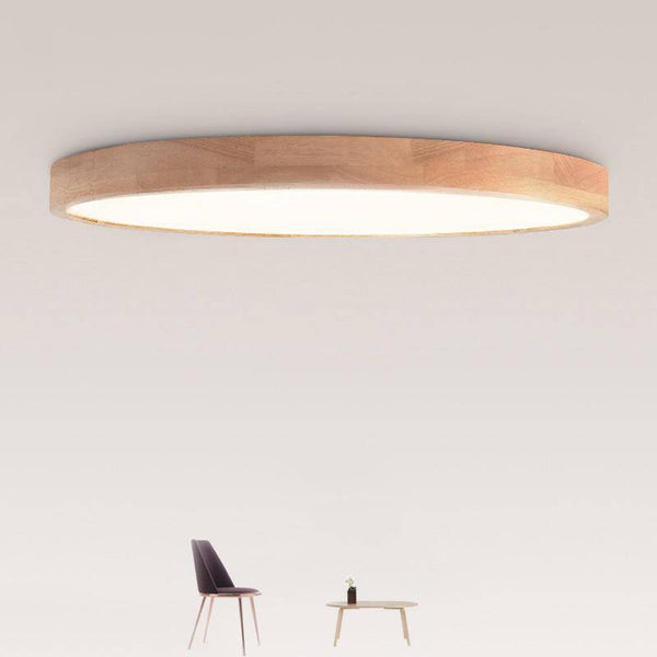 Very fine round LED wooden ceiling light 1