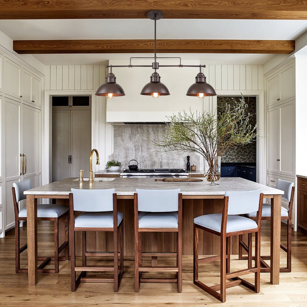 Pendant Light for Kitchen and Dining | 3-Flame Dome Style with Downward Lighting