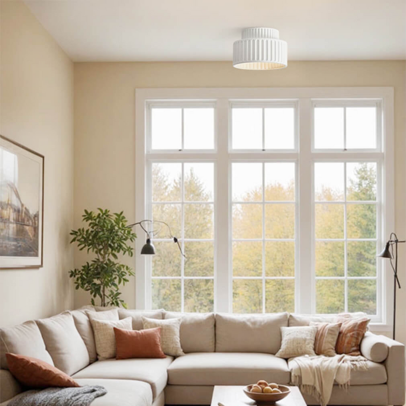 Ceiling Light for Living and Dining | 2-Layer Flush Mount with Nordic Style