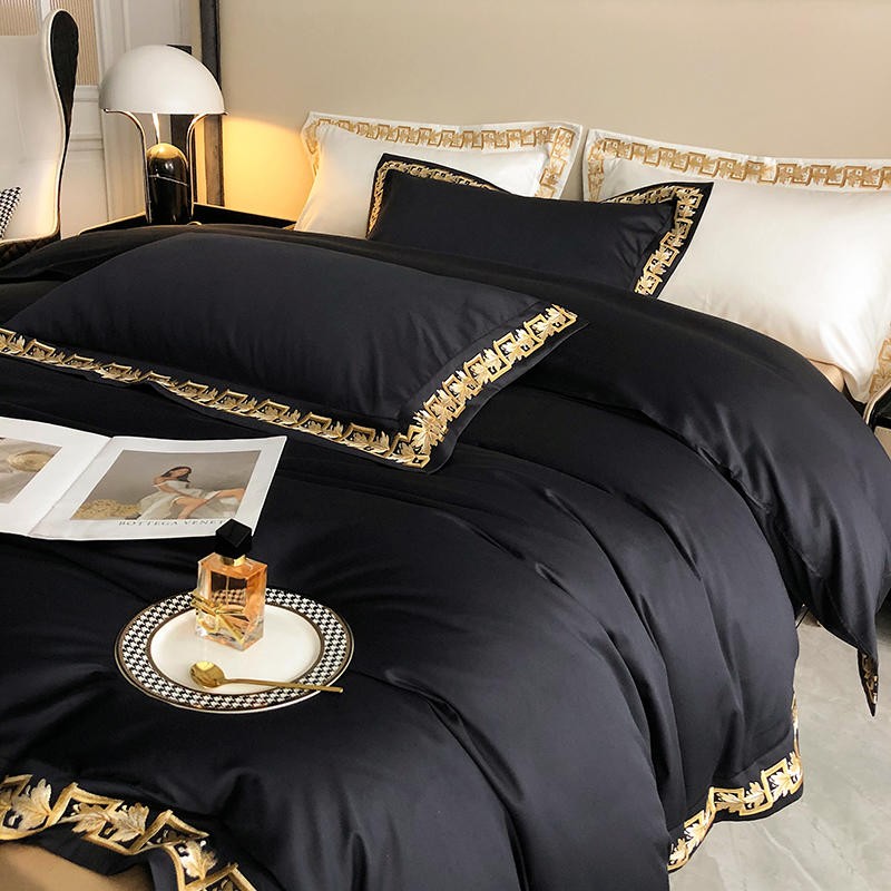 NoirElegance | Premium Duvet Cover Set – 1000 TC Egyptian Cotton Masterpiece