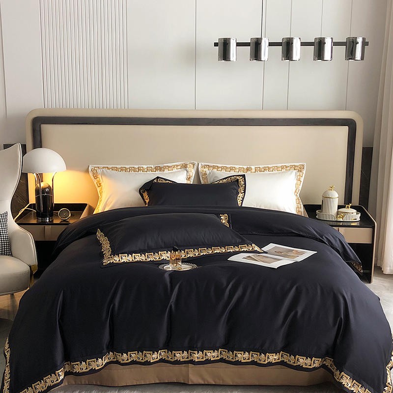 NoirElegance | Premium Duvet Cover Set – 1000 TC Egyptian Cotton Masterpiece