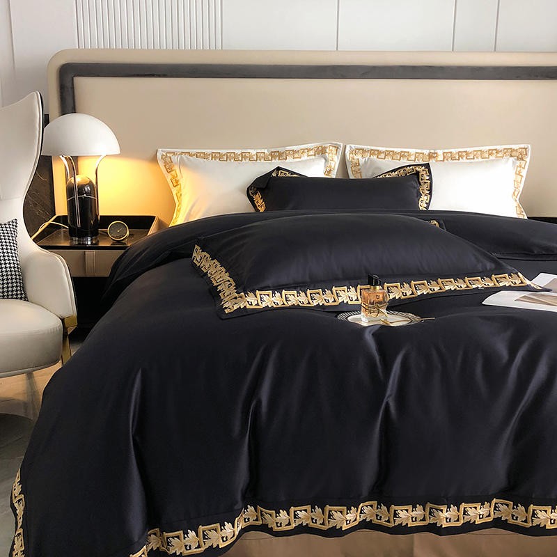 NoirElegance | Premium Duvet Cover Set – 1000 TC Egyptian Cotton Masterpiece