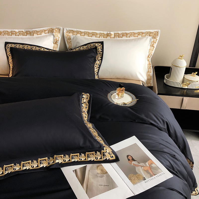 NoirElegance | Premium Duvet Cover Set – 1000 TC Egyptian Cotton Masterpiece