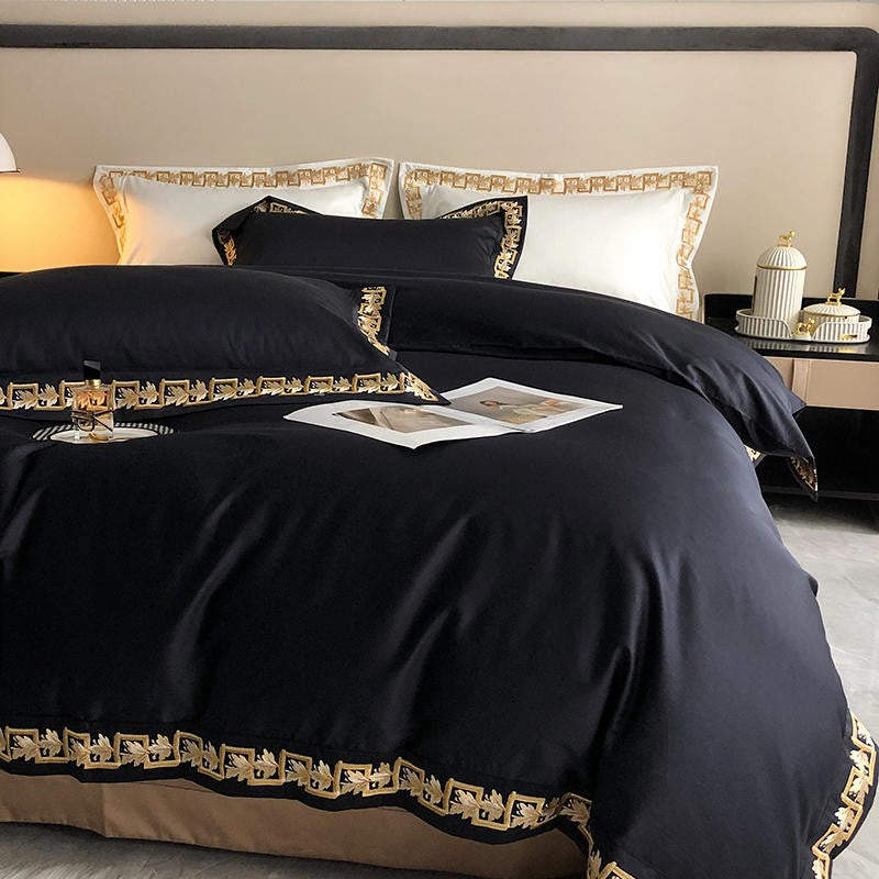NoirElegance | Premium Duvet Cover Set – 1000 TC Egyptian Cotton Masterpiece