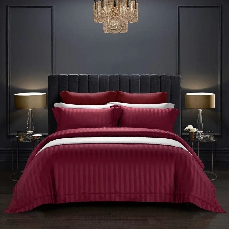 Velvino | Egyptian Cotton Duvet Cover Set – Luxurious Wine Elegance