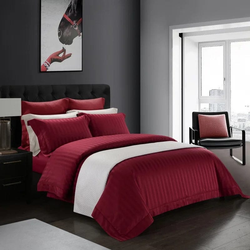 Velvino | Egyptian Cotton Duvet Cover Set – Luxurious Wine Elegance