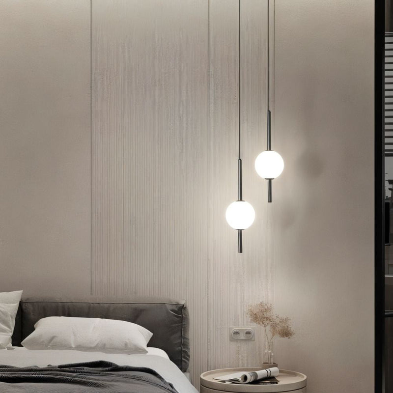 Pendant Light Glass Globe LED Modern Adjustable Height Lighting 2