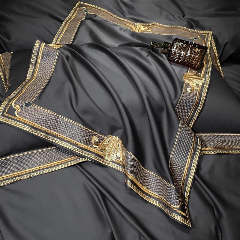 GrigioElegance | Embroidered Duvet Cover Set – 1000 TC Egyptian Cotton Luxury
