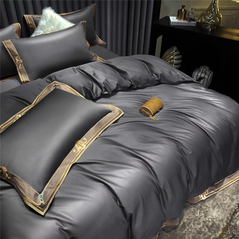 GrigioElegance | Embroidered Duvet Cover Set – 1000 TC Egyptian Cotton Luxury