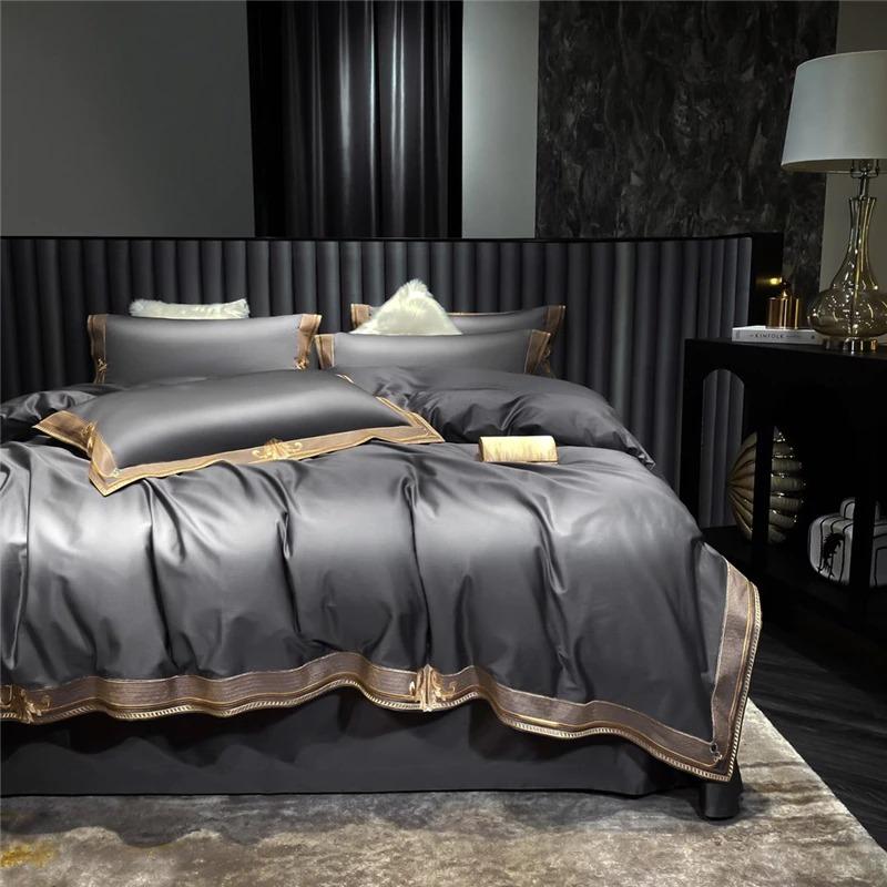 GrigioElegance | Embroidered Duvet Cover Set – 1000 TC Egyptian Cotton Luxury