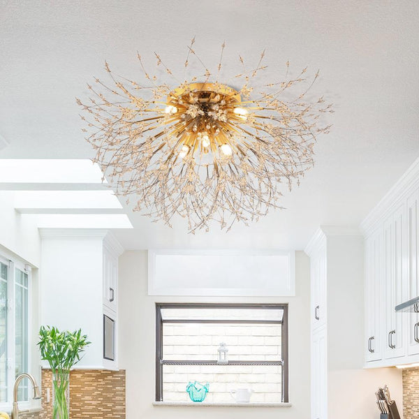 Ceiling Light Fixture | Modern Flush Mount Design with Pearl Accents 2