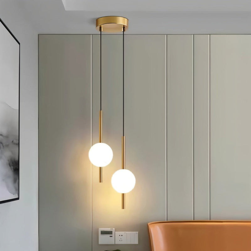 Pendant Light Glass Globe LED Modern Adjustable Height Lighting 3
