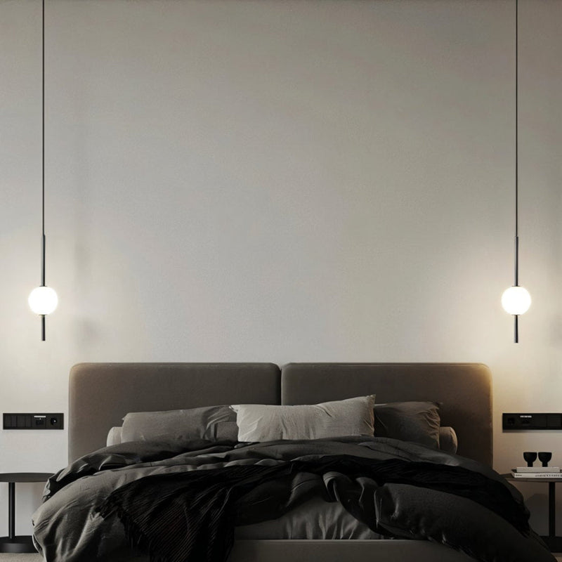 Pendant Light Glass Globe LED Modern Adjustable Height Lighting 6