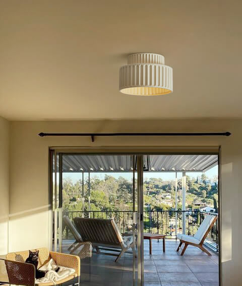 Variant image for Ceiling Light Fixture | 2-Layer Flush Mount Design with Nordic Cream Style-3