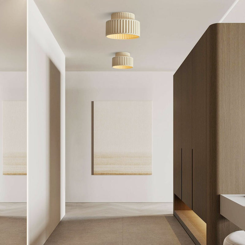 Ceiling Light Fixture | 2-Layer Flush Mount Design with Nordic Cream Style 2