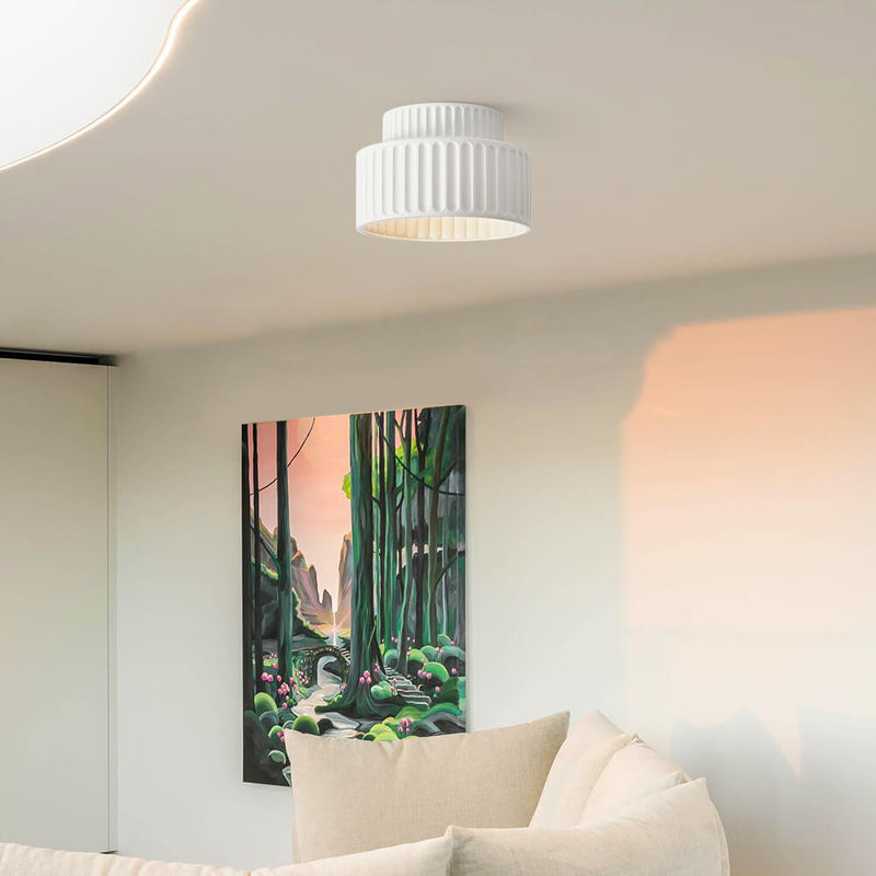 Ceiling Light Fixture | 2-Layer Flush Mount Design with Nordic Cream Style 5