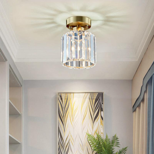 Ceiling Light Fixture | Modern Flush Mount Ceiling Light with Crystal Glass Shade 4