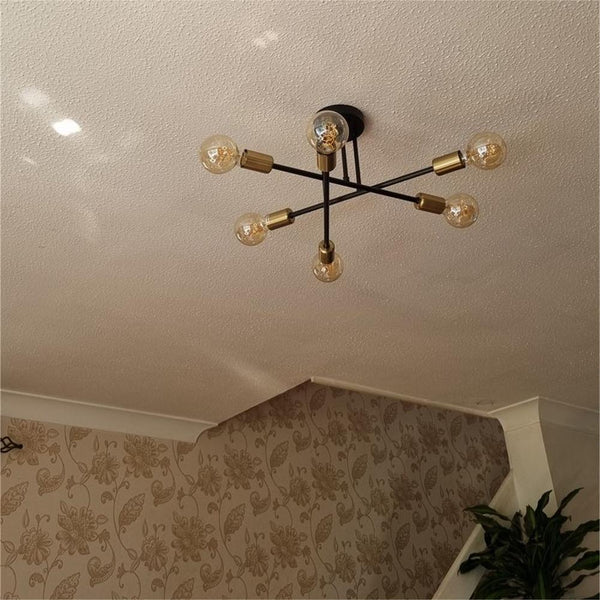 Flush Mount Ceiling Light Fixture with Six Bulbs and Dimmer Switch 1