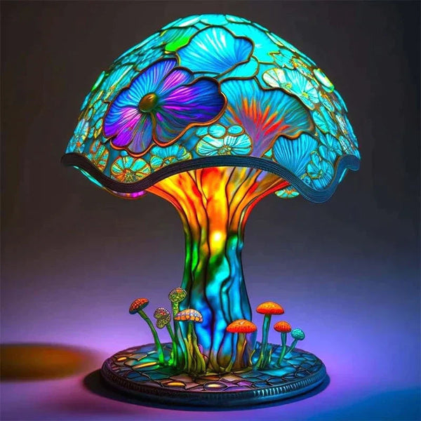 Table Lamp With Stained Glass Design | Artistic Table Lamps For Living Room-1