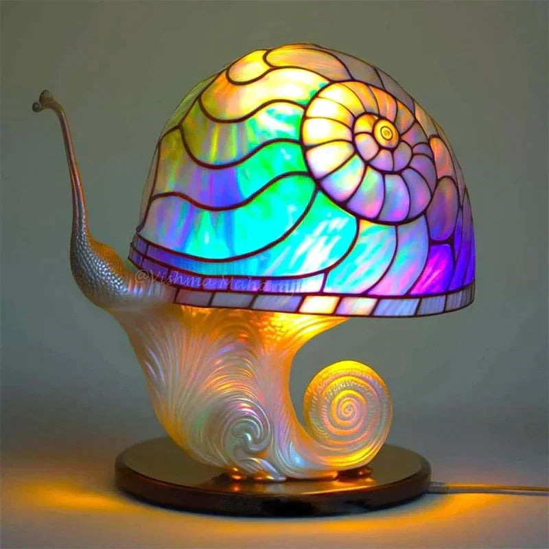 Table Lamp With Stained Glass Design | Artistic Table Lamps For Living Room-5
