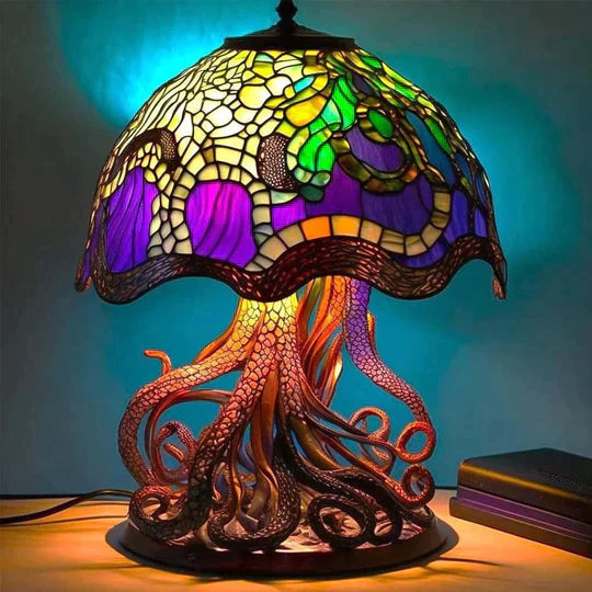 Variant image for Table Lamp With Stained Glass Design | Artistic Table Lamps For Living Room-7